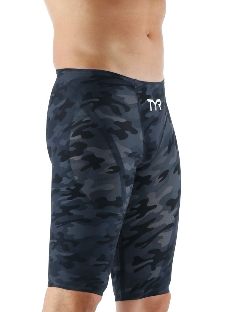 Black Camo Tyr Venzo™ High-waist Jammer Camo Men's Swimsuit | US-EIXW56013