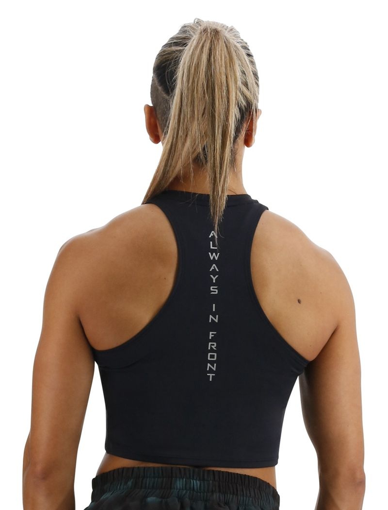 Black Tyr Base Kinetic™ Cropped High Neck Women's Tanks | US-FWIL41592