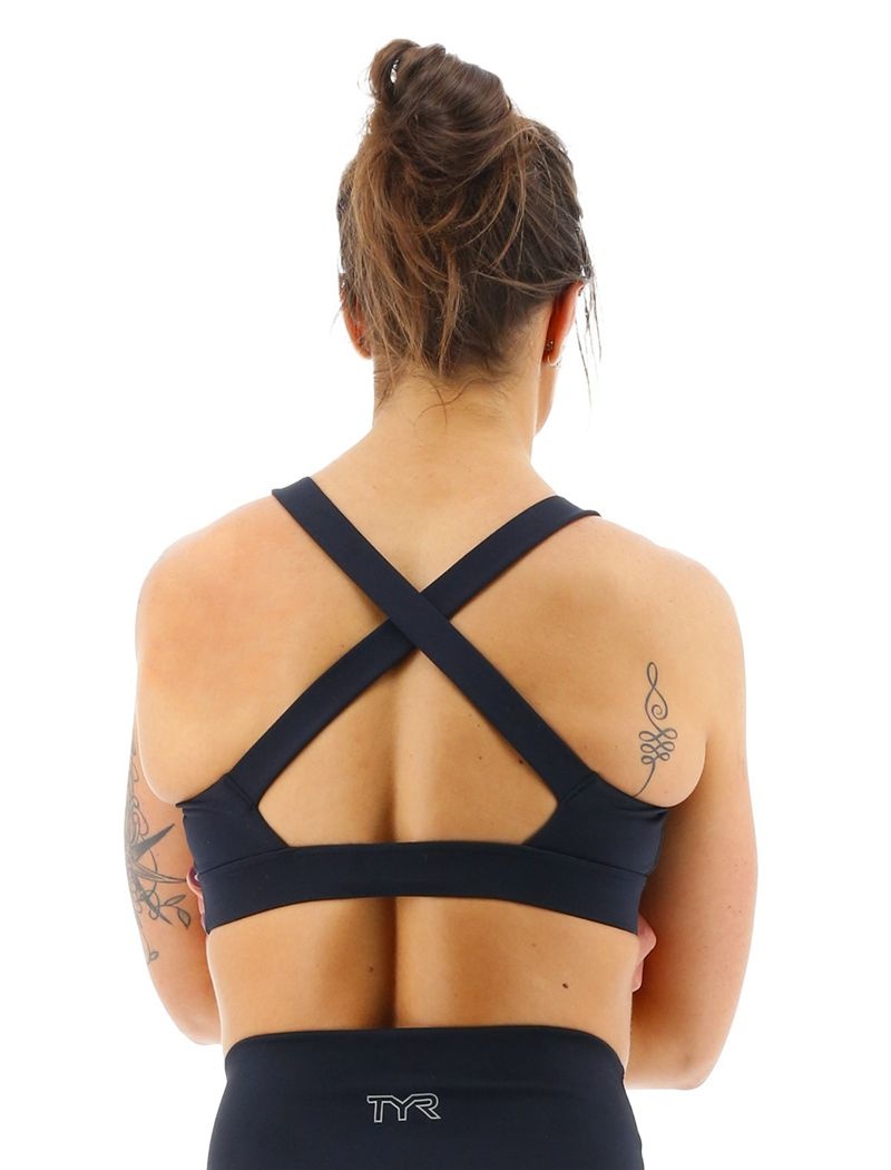 Black Tyr Base Kinetic™ Crossback Women's Sports Bra | US-JFZD03629