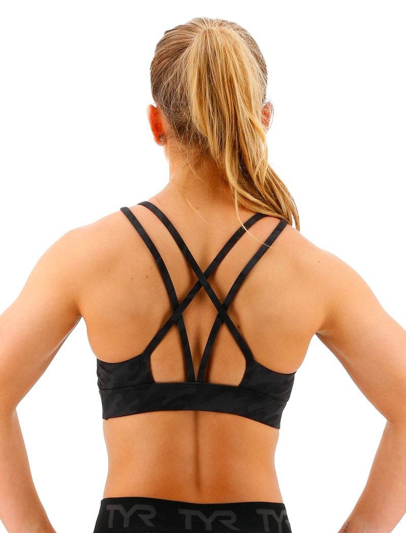 Black Tyr Base Kinetic™ Dual Strap Women's Sports Bra | US-QZAP98056