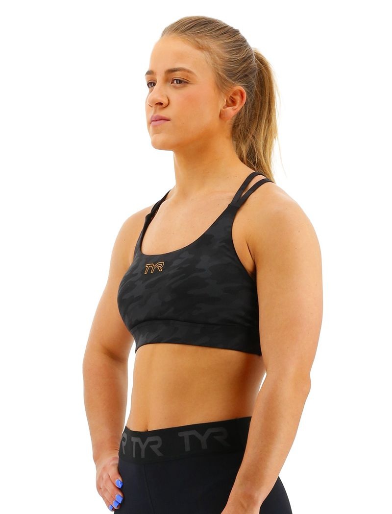 Black Tyr Base Kinetic™ Dual Strap Women's Sports Bra | US-QZAP98056