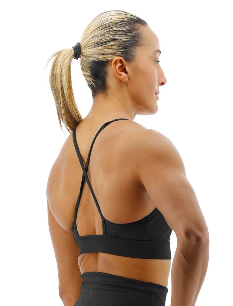 Black Tyr Base Kinetic™ High Neck Big Logo Women's Sports Bra | US-QJRH57124