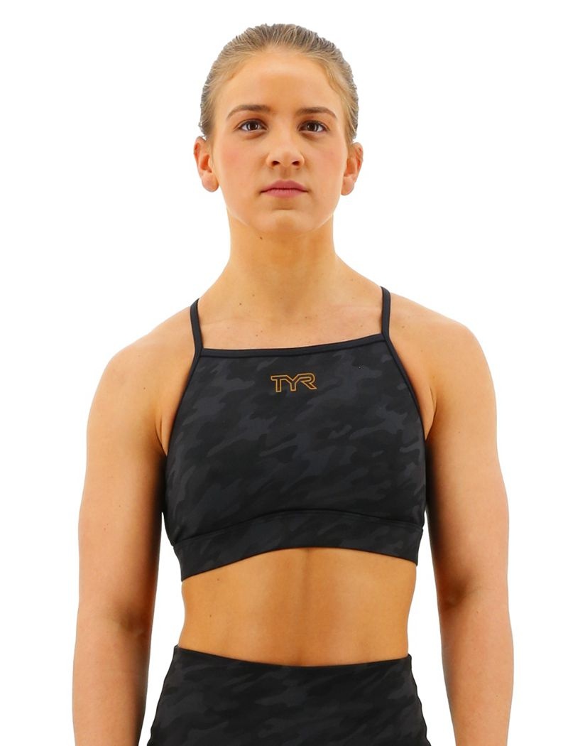 Black Tyr Base Kinetic™ High Neck Women\'s Sports Bra | US-HMCJ41538