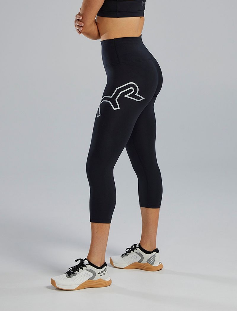 Black Tyr Base Kinetic™ High-rise 21 Logo Women's Leggings | US-YQAV94035