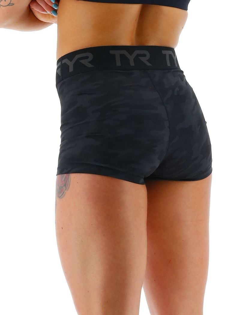 Black Tyr Base Kinetic™ Mid-rise 2 Logo Women's Shorts | US-XLIJ67542