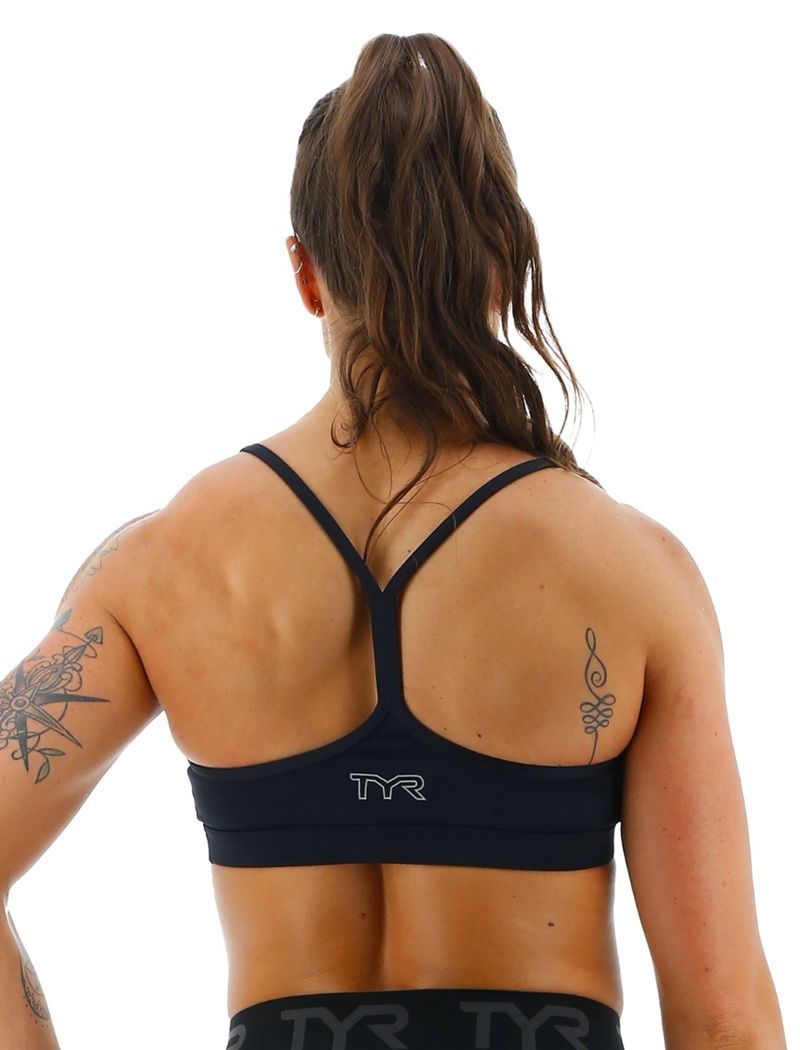 Black Tyr Base Kinetic™ V-neck Women's Sports Bra | US-TZAU10579