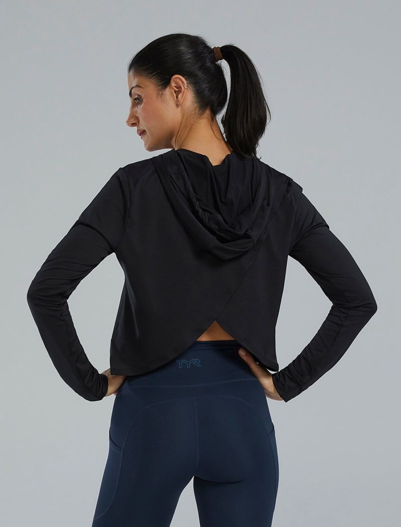 Black Tyr Climadry™ Open Back Tech Women's Hoodie | US-MIRD80657