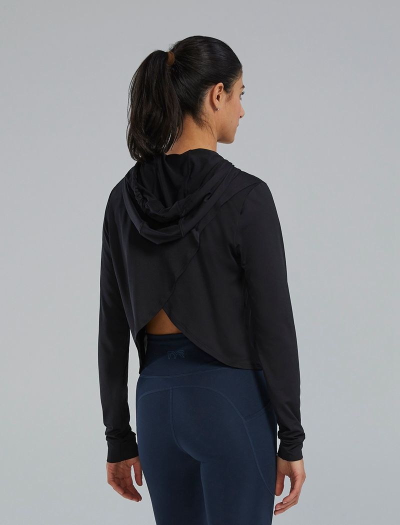 Black Tyr Climadry™ Open Back Tech Women's Hoodie | US-MIRD80657