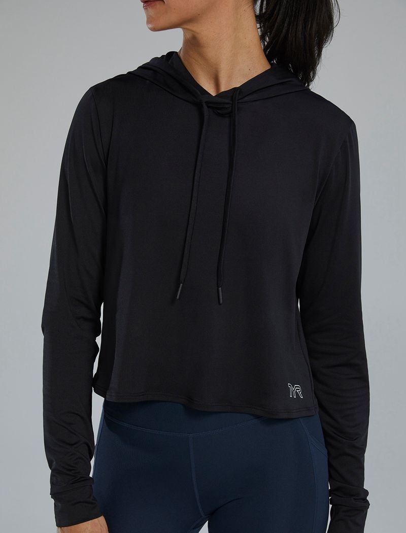 Black Tyr Climadry™ Open Back Tech Women's Hoodie | US-MIRD80657