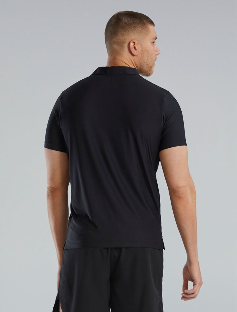 Black Tyr Climadry™ Short Sleeve Men's Polo Shirt | US-UWGK54062