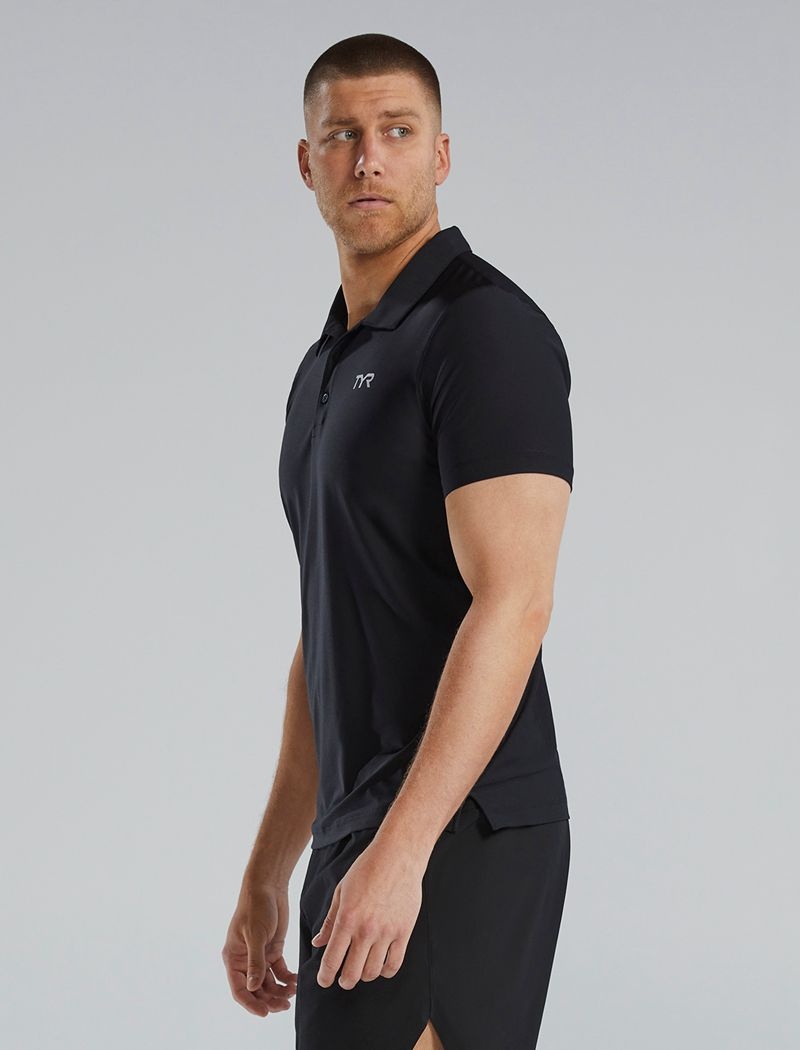 Black Tyr Climadry™ Short Sleeve Men's Polo Shirt | US-UWGK54062