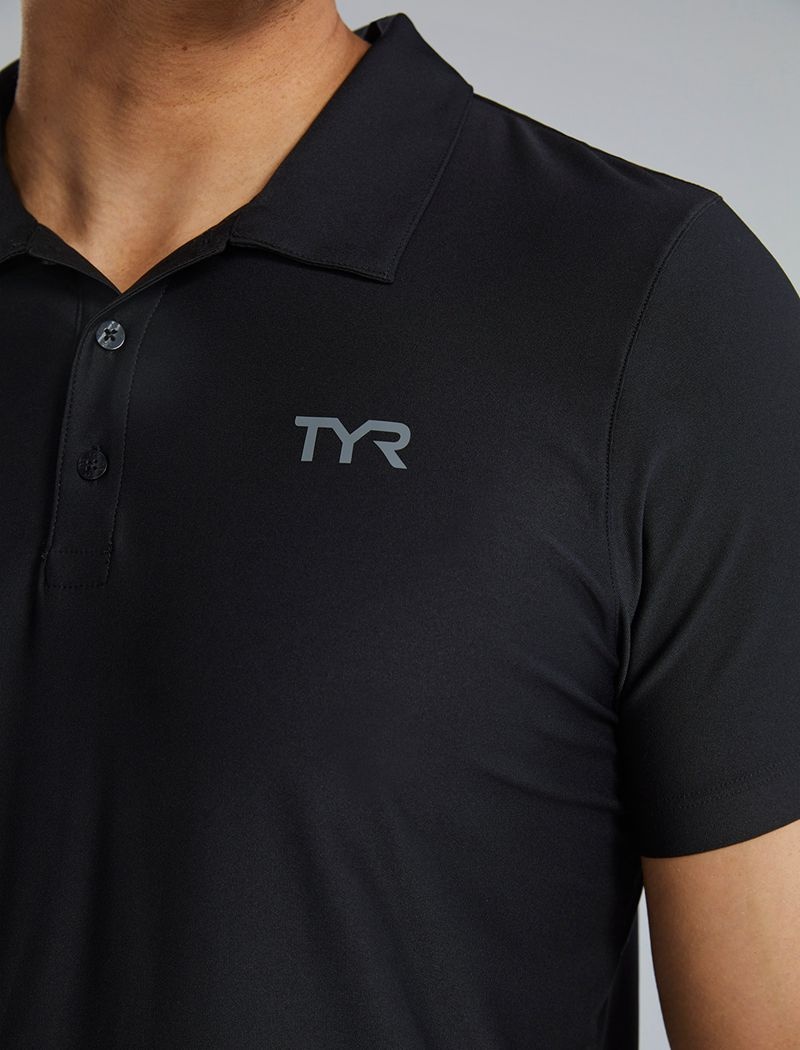 Black Tyr Climadry™ Short Sleeve Men's Polo Shirt | US-UWGK54062