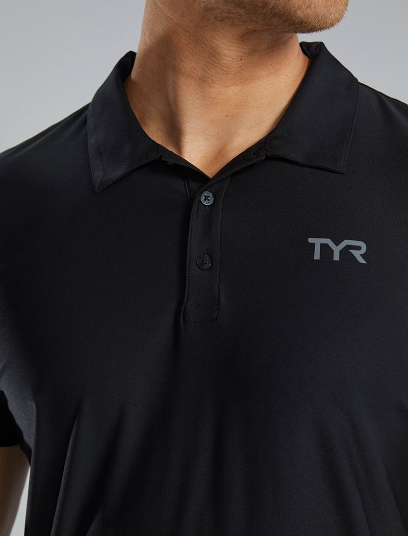 Black Tyr Climadry™ Short Sleeve Men's Polo Shirt | US-UWGK54062