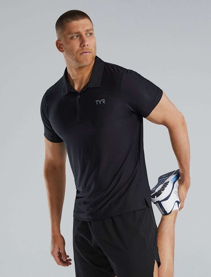 Black Tyr Climadry™ Short Sleeve Men\'s Polo Shirt | US-UWGK54062