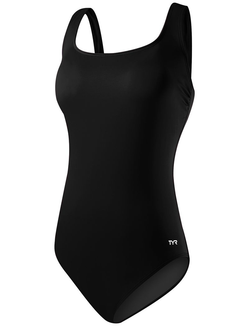 Black Tyr Durafast Elite® Scoop Neck Controlfit Women's Swimsuit | US-FMQD61945