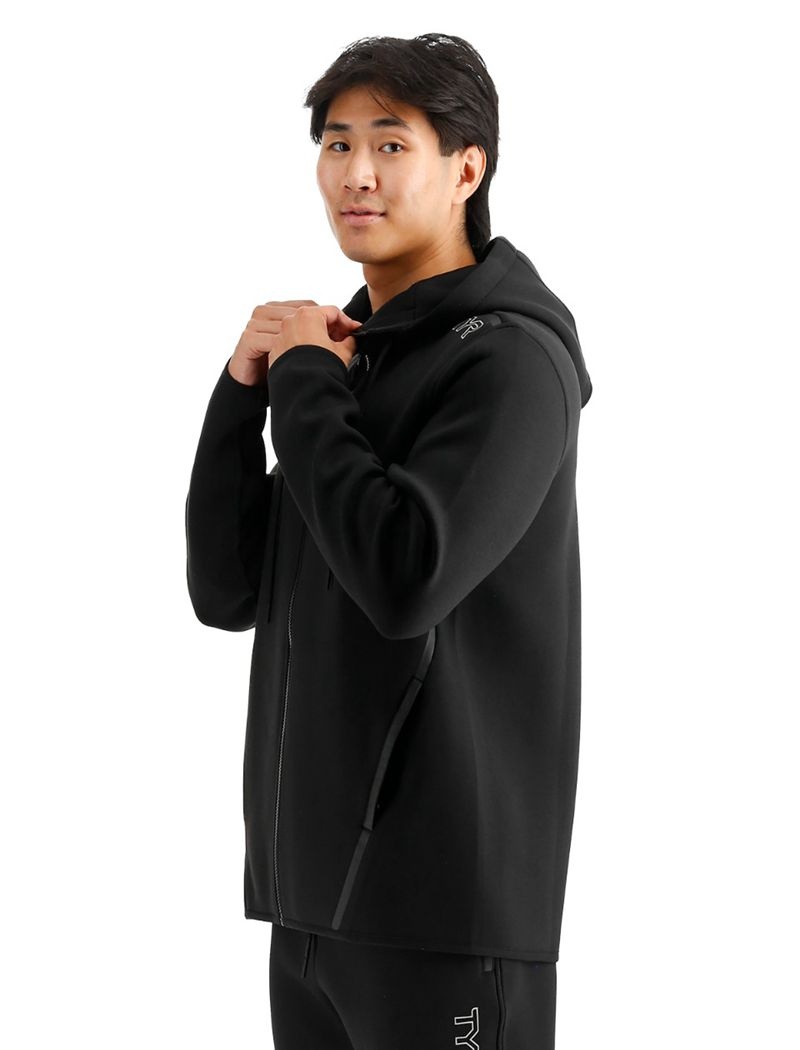 Black Tyr Elite Team Full Zip Men's Hoodie | US-XFDB75386