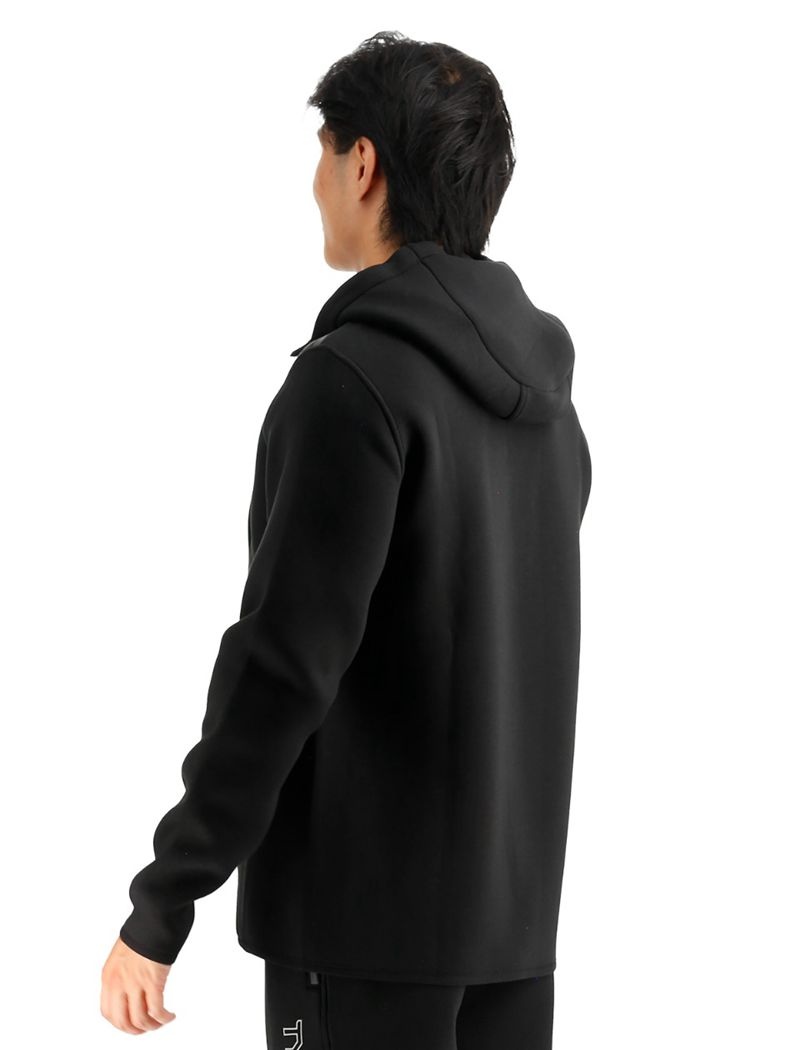 Black Tyr Elite Team Full Zip Men's Hoodie | US-XFDB75386