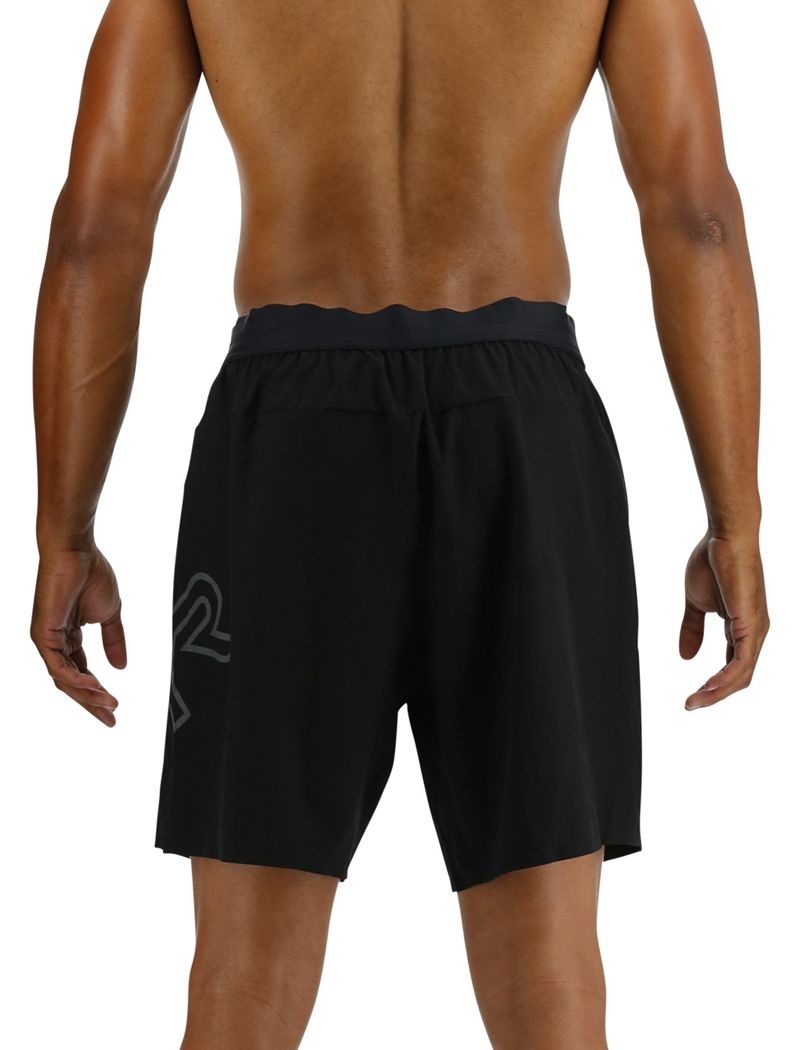 Black Tyr Hydrosphere™ Lined 7 Unbroken Big Logo Men's Shorts | US-GZTJ56034