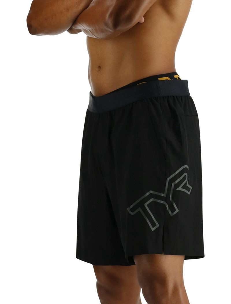 Black Tyr Hydrosphere™ Unlined 7 Unbroken Big Logo Men's Shorts | US-RZJW14782