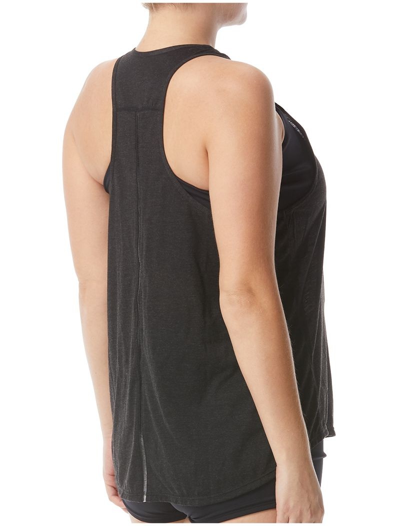 Black Tyr Plus Grace Overlay Women's Tanks | US-UFIJ59638