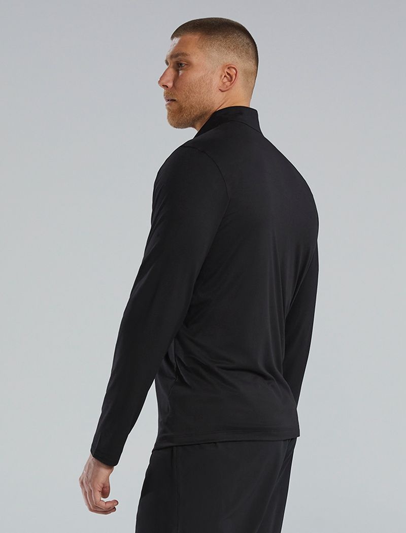 Black Tyr Sls™ Long Sleeve1⁄4 Zip Men's Shirts | US-VUXP58026