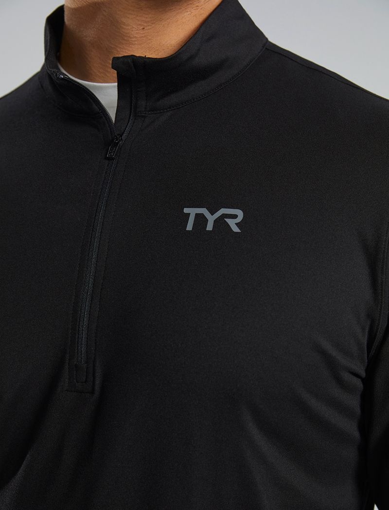 Black Tyr Sls™ Long Sleeve1⁄4 Zip Men's Shirts | US-VUXP58026