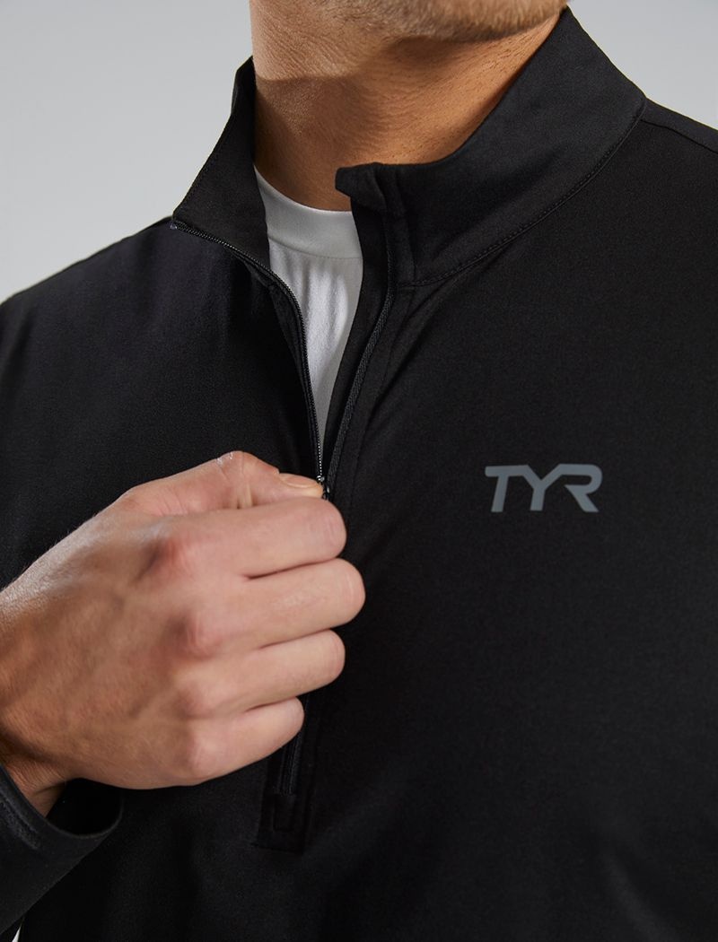 Black Tyr Sls™ Long Sleeve1⁄4 Zip Men's Shirts | US-VUXP58026