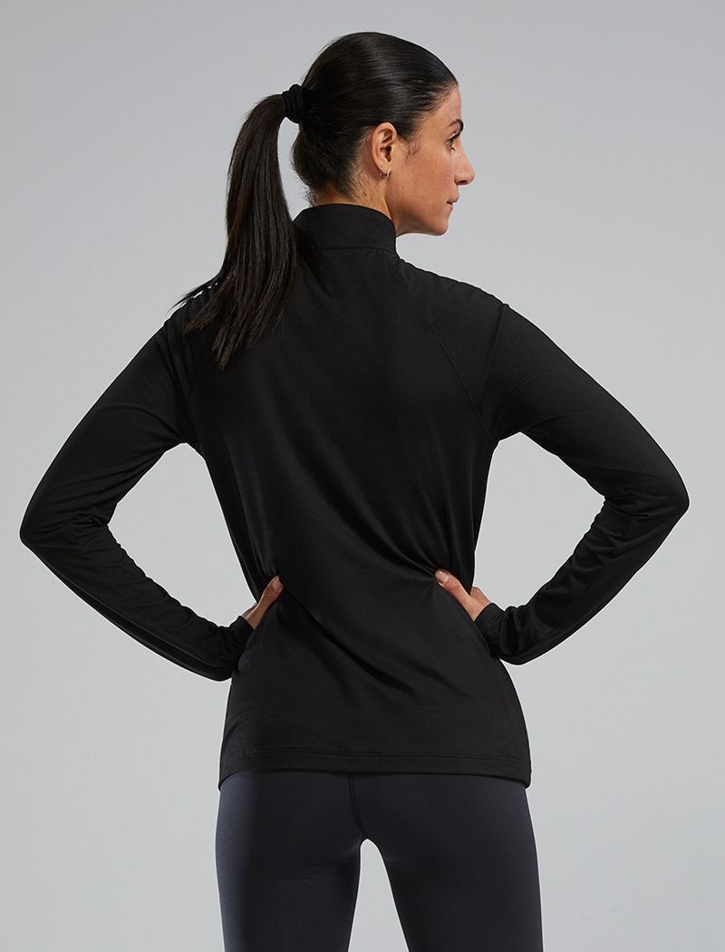 Black Tyr Sls™ Long Sleeve1⁄4 Zip Women's Shirts | US-GOXQ85309