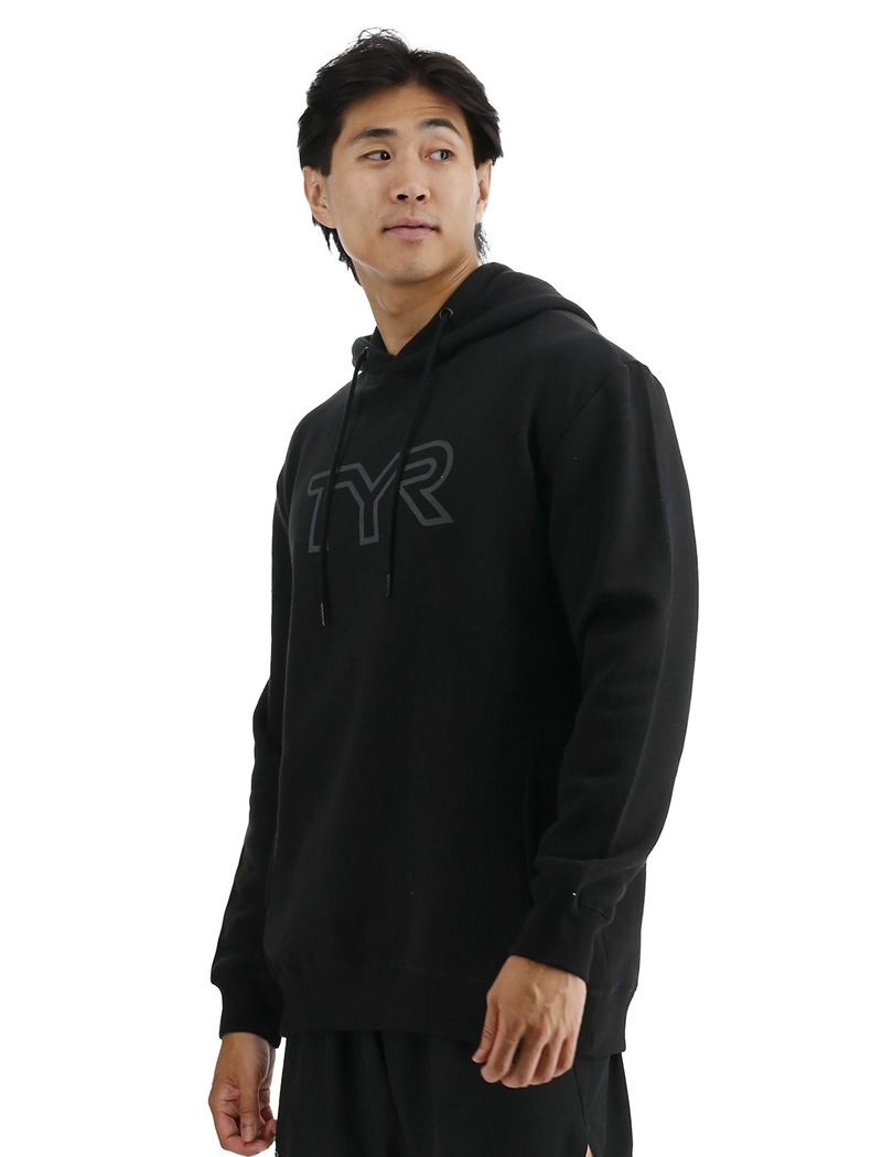 Black Tyr Ultrasoft Big Logo Tech Men's Hoodie | US-LOGM65943