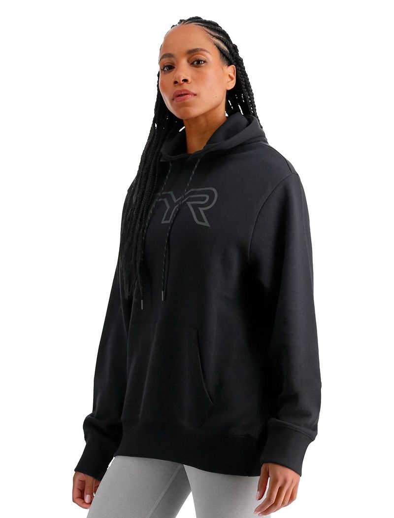 Black Tyr Ultrasoft Big Logo Tech Women's Hoodie | US-SHPR78130