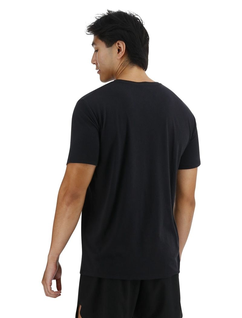 Black Tyr Ultrasoft Big Logo Tri-blend Tech Men's T-Shirt | US-UZQW56708