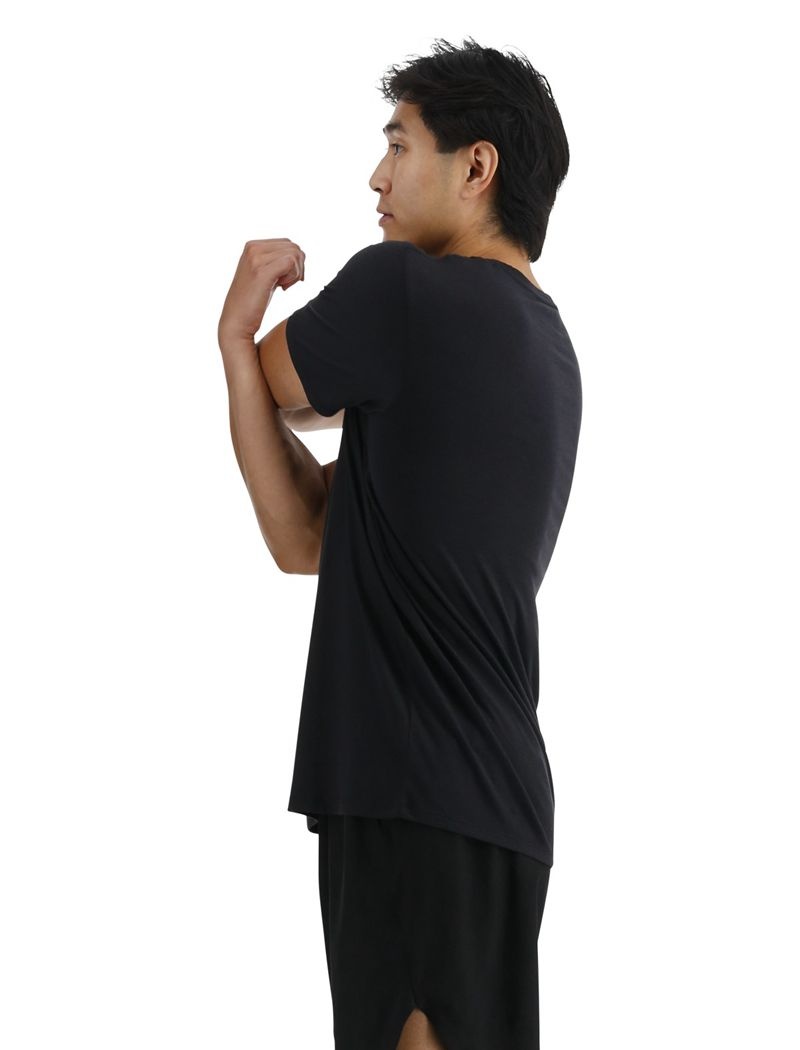 Black Tyr Ultrasoft Lightweight Tech Men's T-Shirt | US-HVSF17824