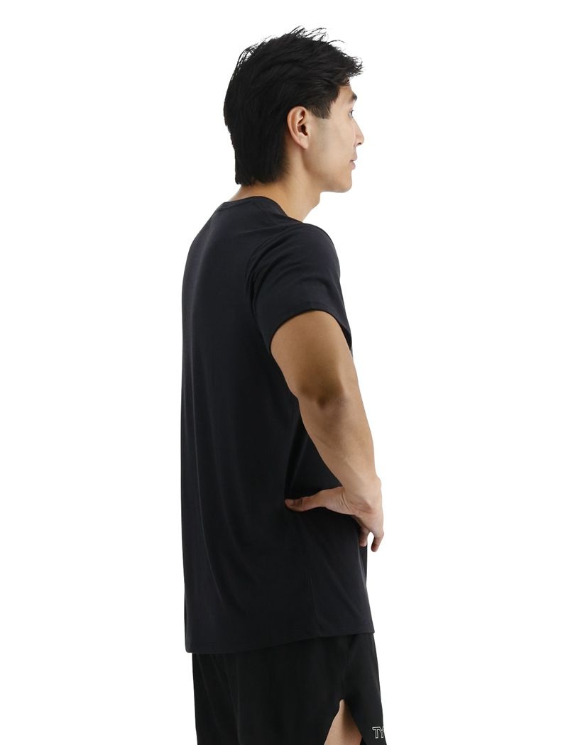 Black Tyr Ultrasoft Lightweight Tech Men's T-Shirt | US-HVSF17824