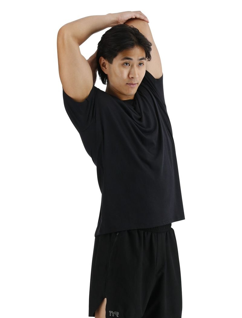 Black Tyr Ultrasoft Lightweight Tech Men's T-Shirt | US-HVSF17824