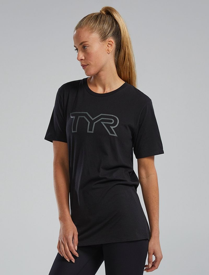 Black Tyr Ultrasoft Lightweight Tri Blend Tech Women's T-Shirt | US-IVSX56124