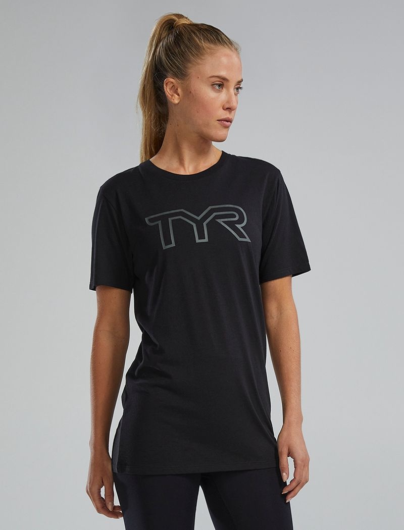 Black Tyr Ultrasoft Lightweight Tri Blend Tech Women's T-Shirt | US-IVSX56124