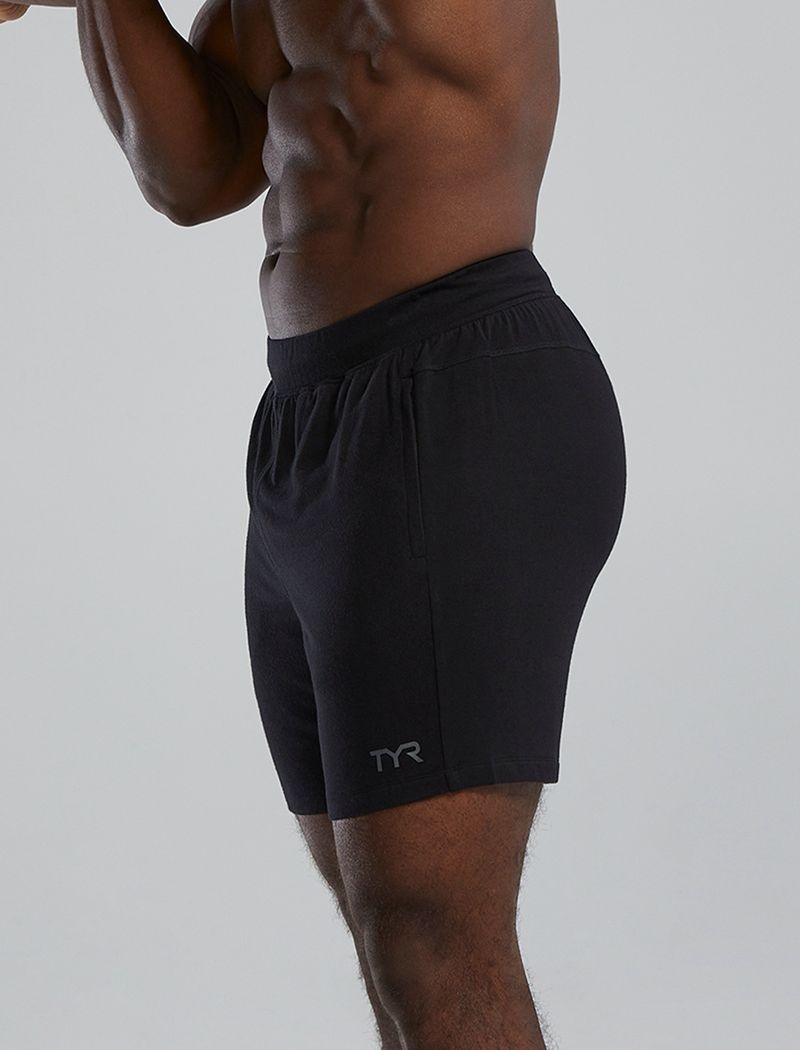 Black Tyr Ultrasoft Midweight Terry A.M. Men's Shorts | US-GCQU32517