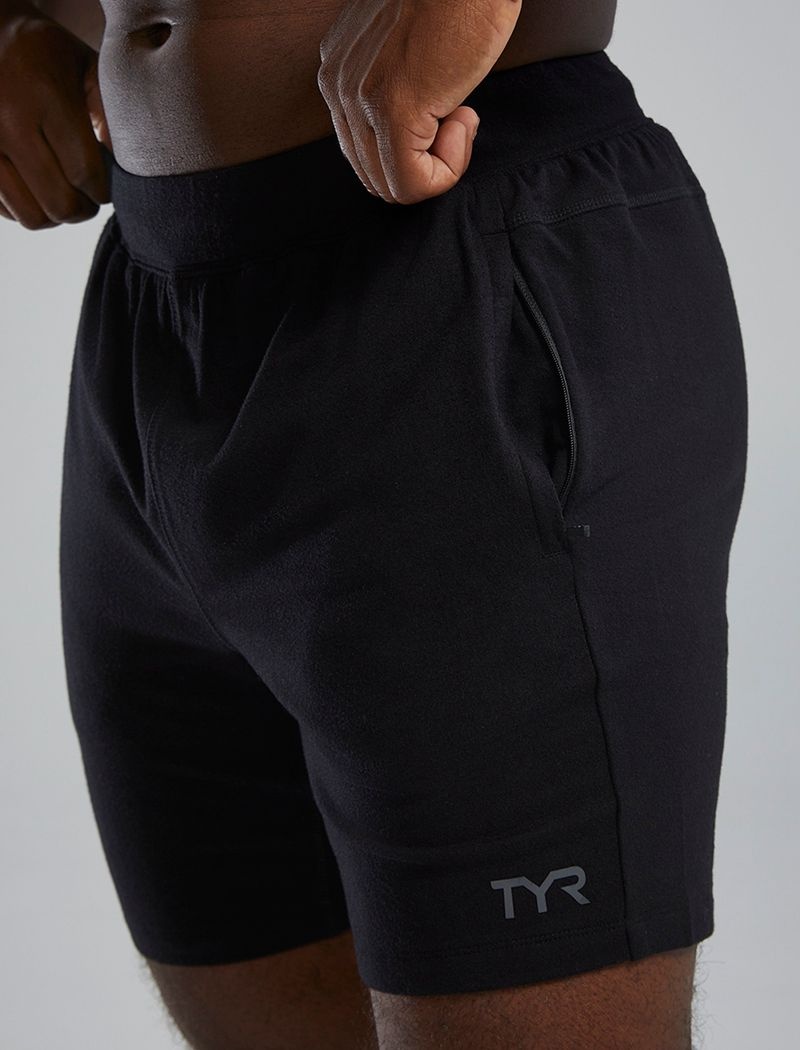 Black Tyr Ultrasoft Midweight Terry A.M. Men's Shorts | US-GCQU32517