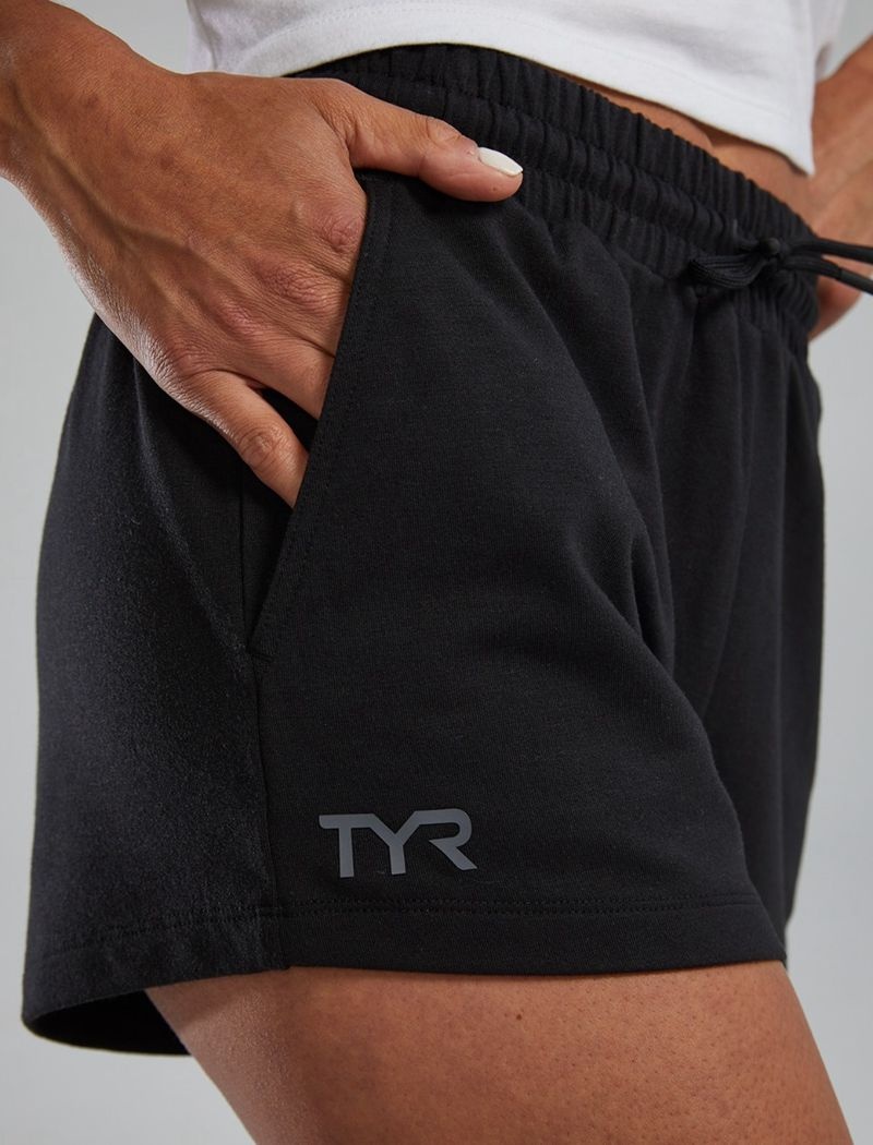 Black Tyr Ultrasoft Midweight Terry A.M. Women's Shorts | US-PKNA04539