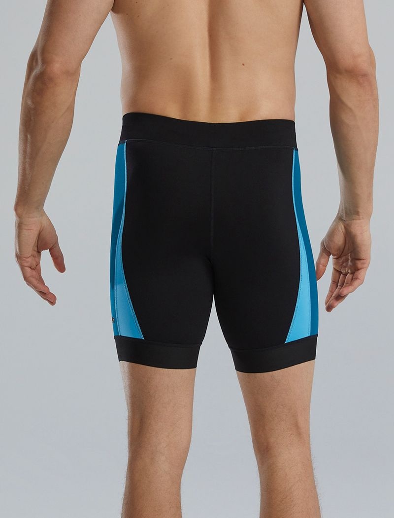 Black / Blue Tyr Durafast Elite® Alliance Splice 6.5 Jammer Men's Shorts | US-AREW61058