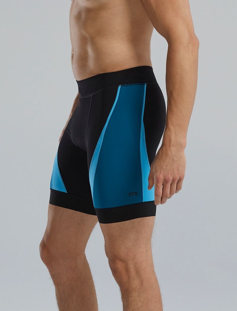 Black / Blue Tyr Durafast Elite® Alliance Splice 6.5 Jammer Men's Shorts | US-AREW61058