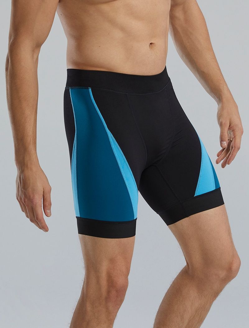 Black / Blue Tyr Durafast Elite® Alliance Splice 6.5 Jammer Men's Shorts | US-AREW61058