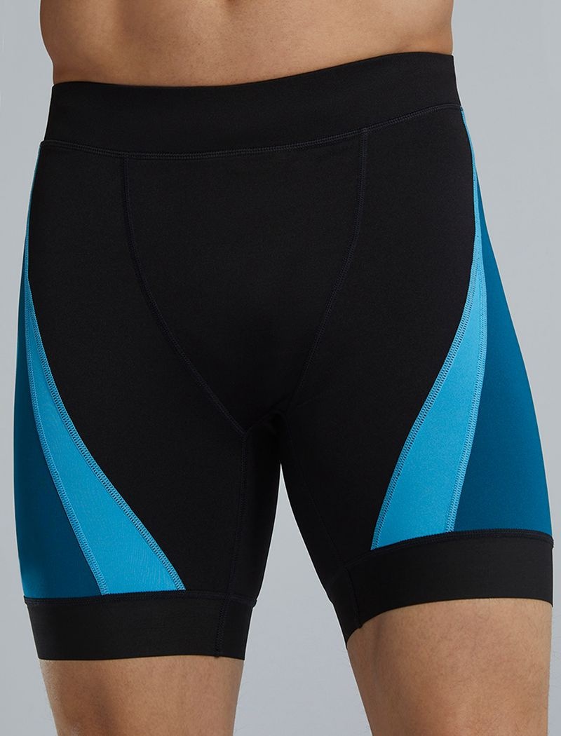 Black / Blue Tyr Durafast Elite® Alliance Splice 6.5 Jammer Men's Shorts | US-AREW61058