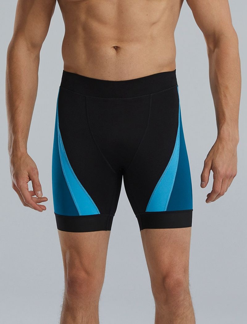 Black / Blue Tyr Durafast Elite® Alliance Splice 6.5 Jammer Men\'s Shorts | US-AREW61058