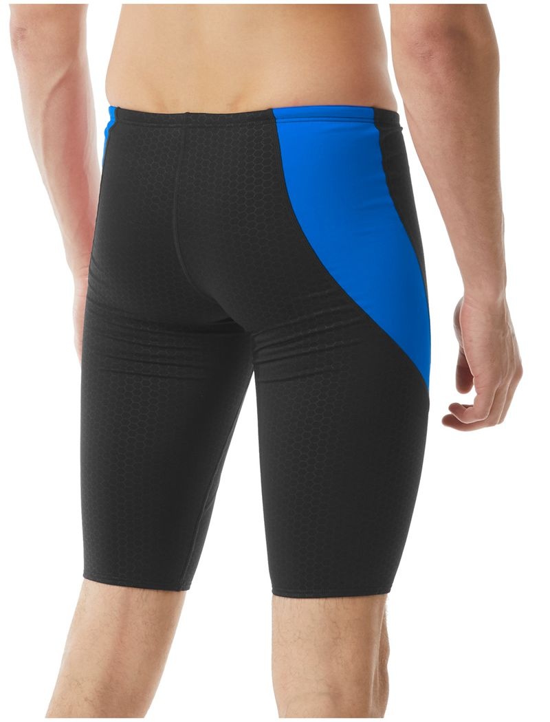 Black / Blue Tyr Durafast Elite® Curve Splice Jammer Hexa Men's Swimsuit | US-JDPV51640