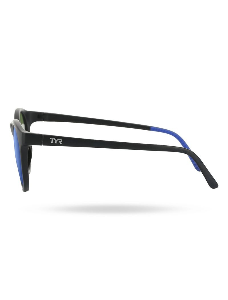 Black / Blue Tyr Sierra Hts Polarized Men's Sunglasses | US-IEAO16543