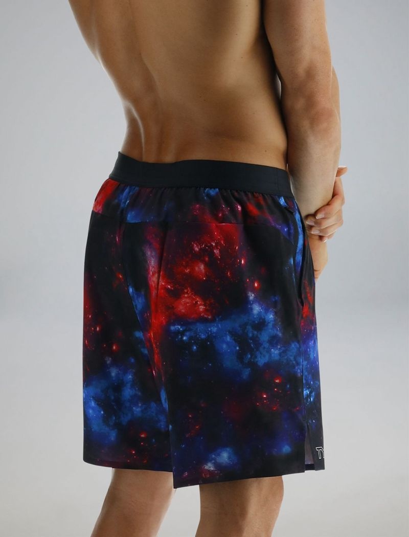 Black / Blue / Red Tyr Hydrosphere™ Lined 7 Unbroken Men's Shorts | US-NPGW28456