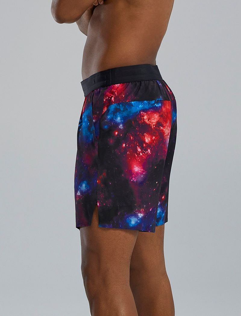 Black / Blue / Red Tyr Hydrosphere™ Unlined 7 Unbroken Men's Shorts | US-VJKD84671