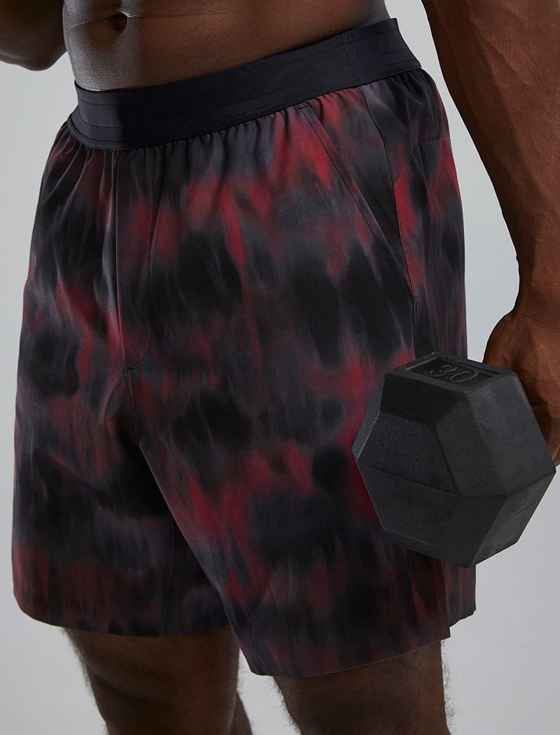 Black / Burgundy Tyr Hydrosphere™ Unbroken Lined 7 Unbroken Men's Shorts | US-VXJU23591