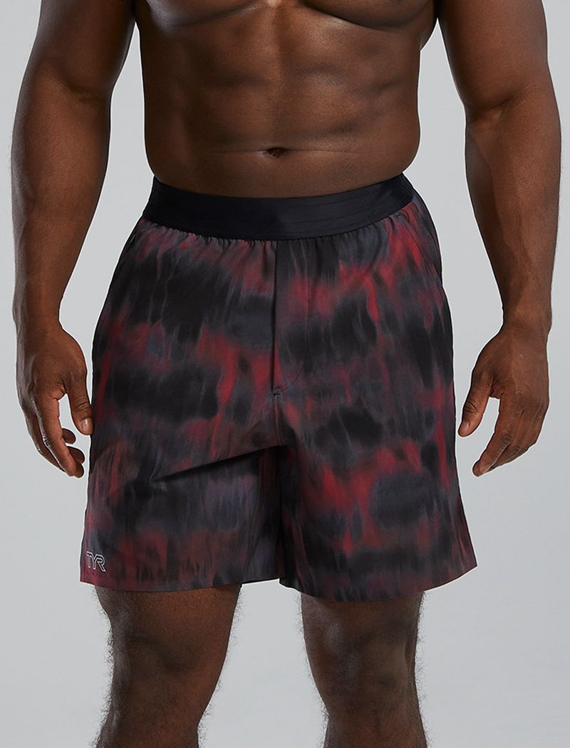 Black / Burgundy Tyr Hydrosphere™ Unbroken Lined 7 Unbroken Men\'s Shorts | US-VXJU23591